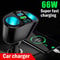 120W Fast Charging Car Charger Dual USB TypeC QC30 Adapter With LED Voltage Display 0