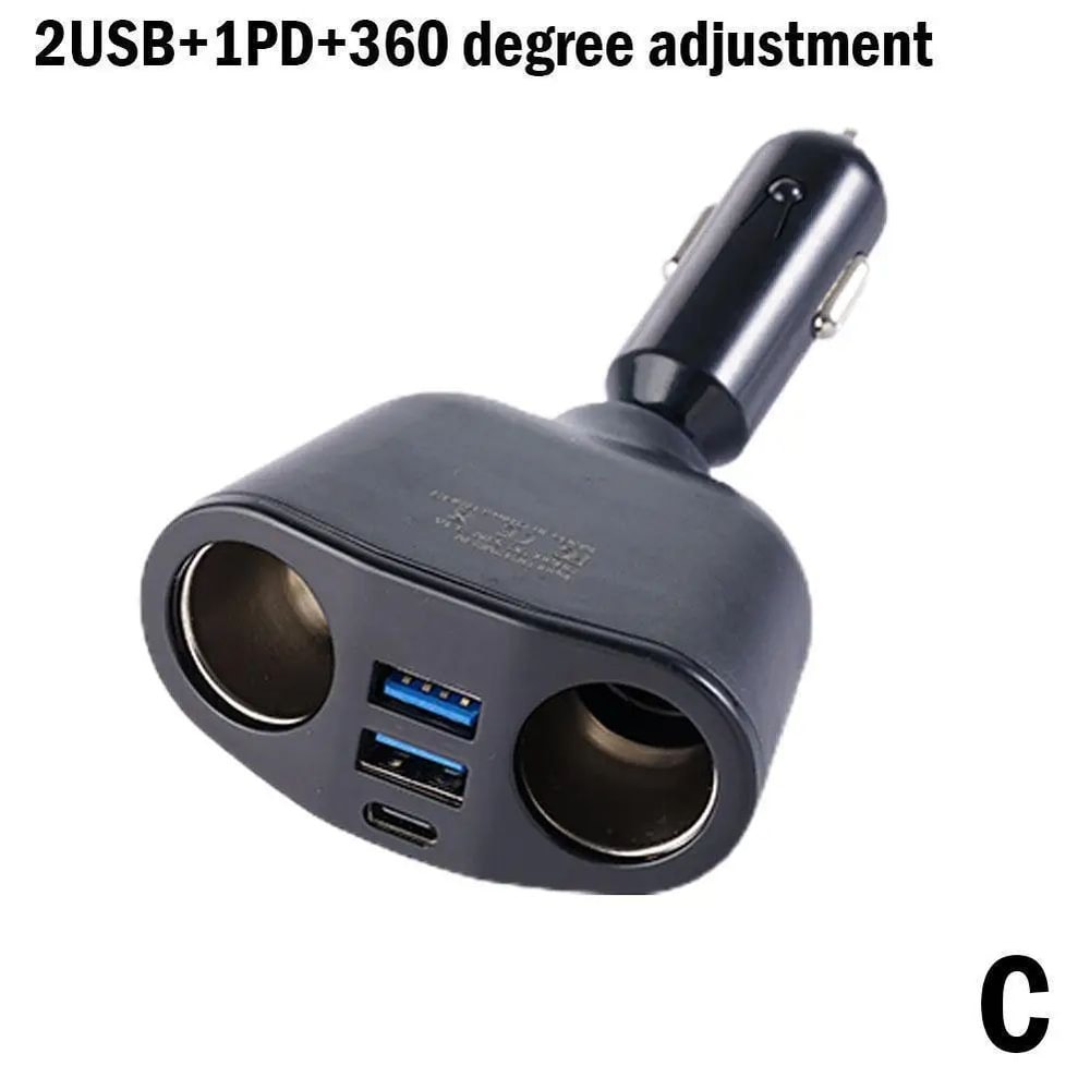 120W Fast Charging Car Charger Dual USB TypeC QC30 Adapter With LED Voltage Display 6