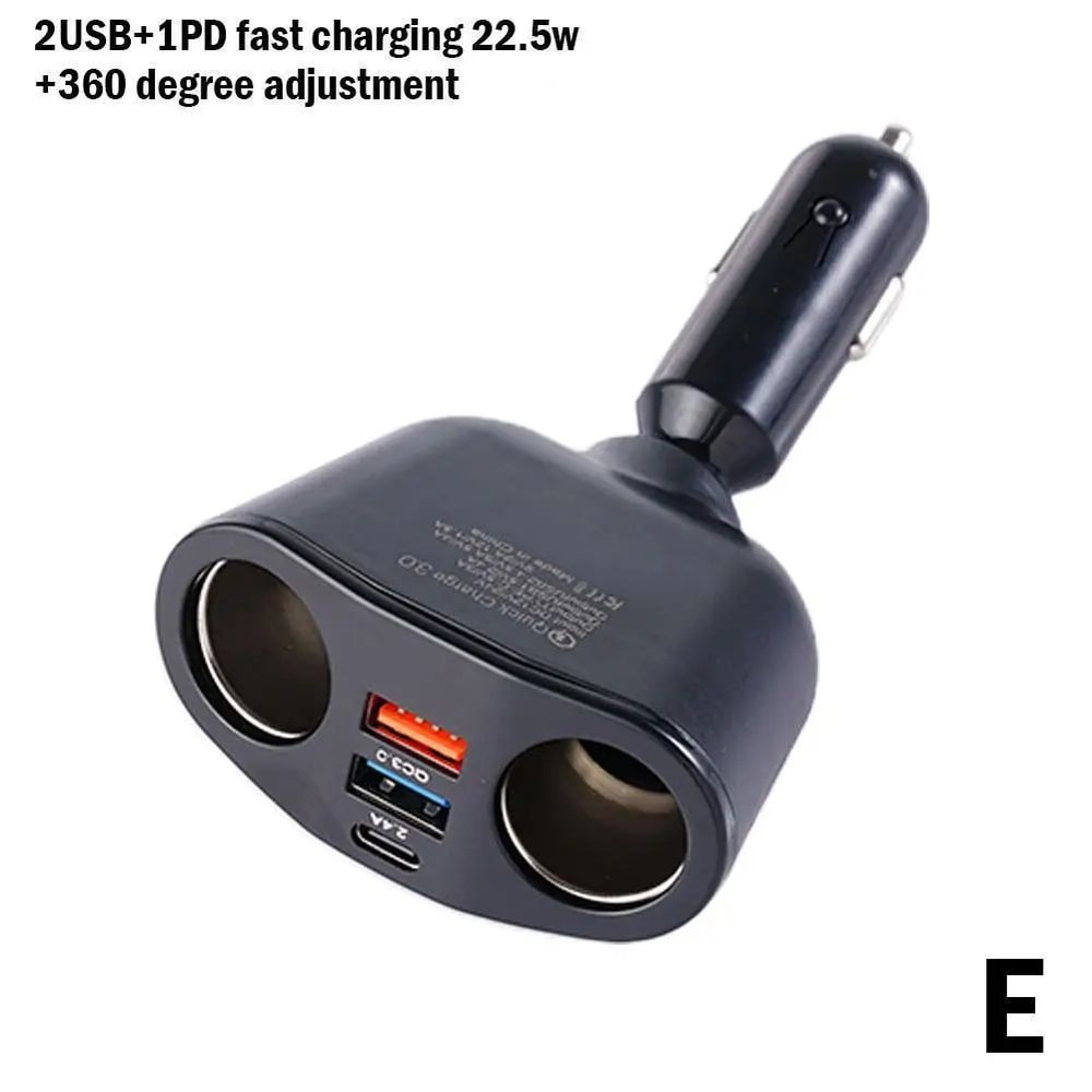 120W Fast Charging Car Charger Dual USB TypeC QC30 Adapter With LED Voltage Display 8