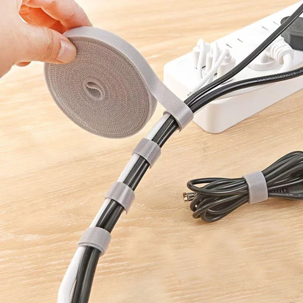 Flexible Cable Organizer Tape Reusable Cable Organizer For Clean Desk Cord Management 15M 4
