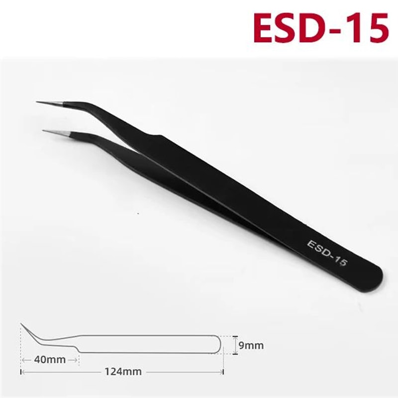 ESD Precision Tweezers Set AntiStatic Precision Tweezers For Electronics Repair Craft Work 12