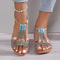 Bohemian Wedge Sandals For Women Summer Wedge Sandals With Rhinestone Detail Platform Comfort 0