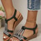 Bohemian Wedge Sandals For Women Summer Wedge Sandals With Rhinestone Detail Platform Comfort 8