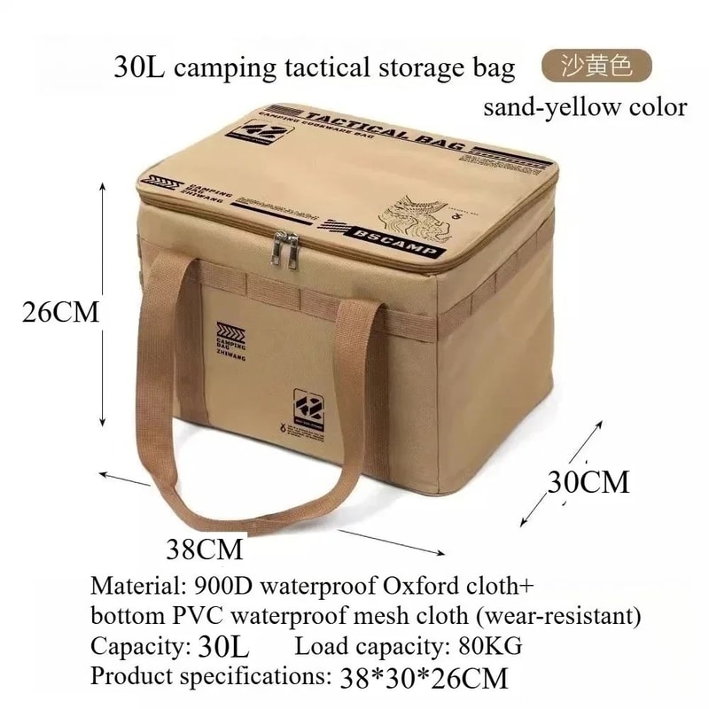 Outdoor Storage Bag Large Capacity Folding Camping Storage Box Waterproof Portable 10