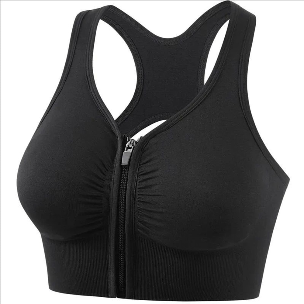 Front Zipper Sports Bra Supportive Women Fitness Yoga Bra With Easy Zip Design 6