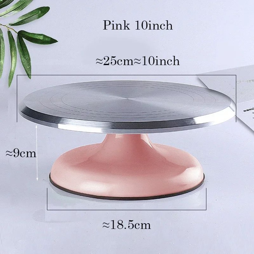 10Inch Professional Cake Turntable Aluminum Alloy Rotating Decorating Stand 3