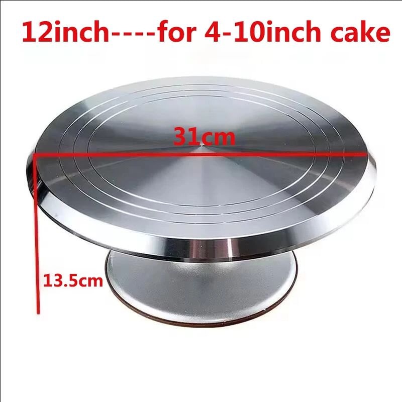 10Inch Professional Cake Turntable Aluminum Alloy Rotating Decorating Stand 7