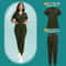 Women Stretch Medical Scrubs Set Nursing Uniform With Jogger Pants 4