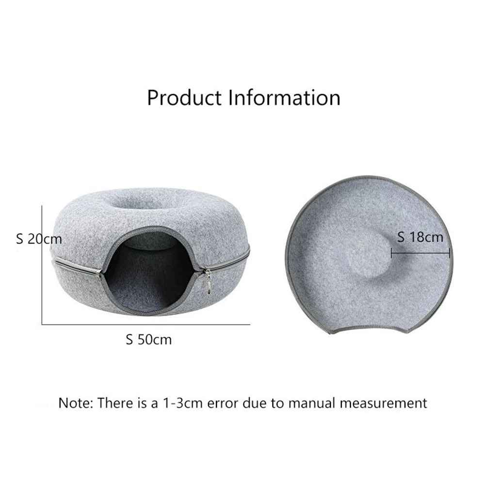 CozyLoop Play Tunnel Bed Cat Tunnel Toy Donut Bed For Indoor Cats And Small Pets 1