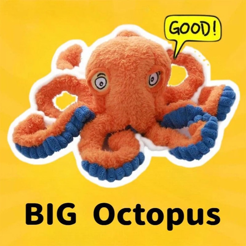 OctoTough Squeak Buddy Indestructible Dog Toy Plush Octopus With Squeaker 1