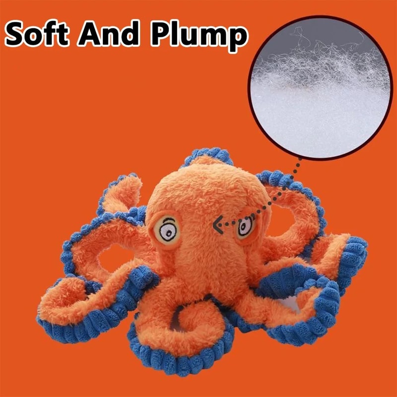 OctoTough Squeak Buddy Indestructible Dog Toy Plush Octopus With Squeaker 2