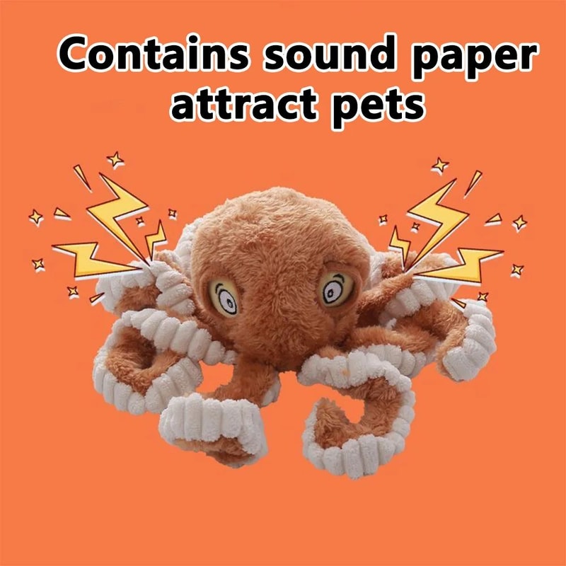 OctoTough Squeak Buddy Indestructible Dog Toy Plush Octopus With Squeaker 3