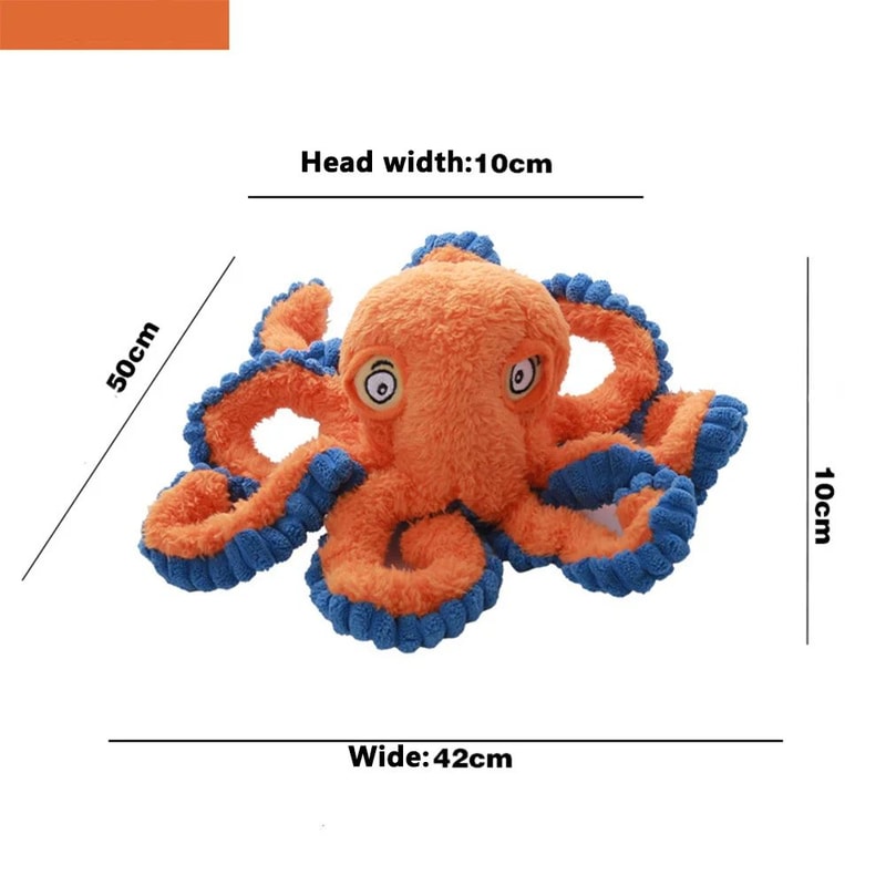 OctoTough Squeak Buddy Indestructible Dog Toy Plush Octopus With Squeaker 5