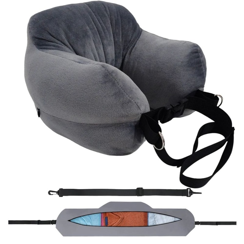 FlexRest Travel Comfort Pillow Adjustable Travel Neck Pillow With Fillable Design Washable Cover 3