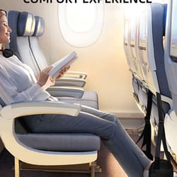 skyrest comfort sling – airplane foot hammock with memory foam pad & adjustable strap