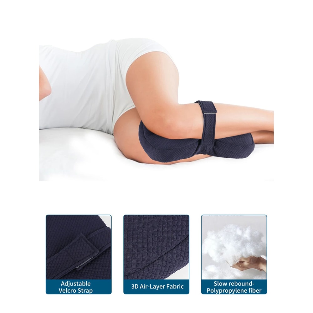 AlignEase Comfort Wedge Knee Pillow For Side Sleepers For Leg Hip Back Support 1