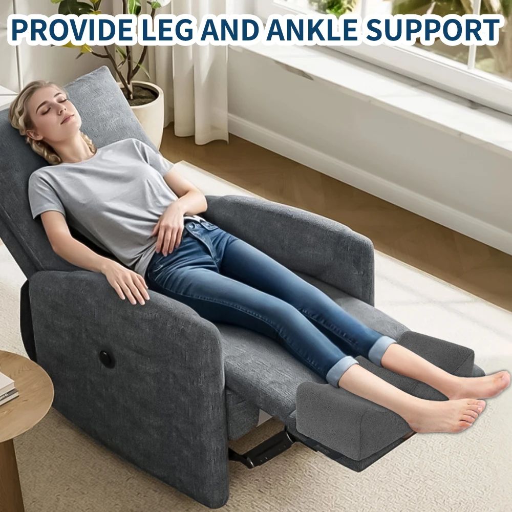 LiftRelief Support Cushion Leg Elevation Pillow With AntiSlip Base Secure Straps 1