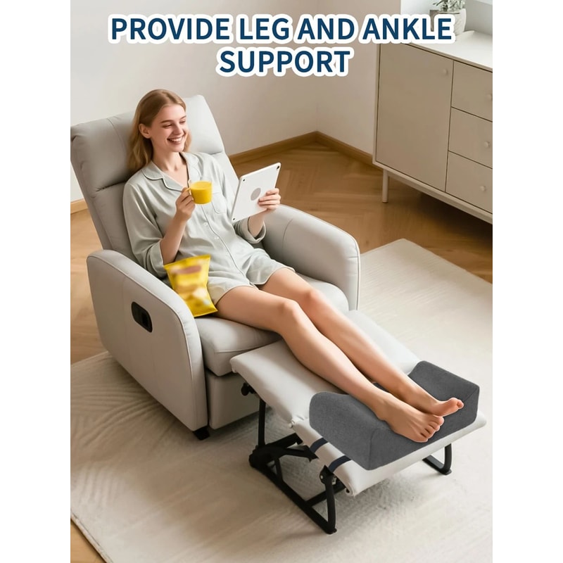 LiftRelief Support Cushion Leg Elevation Pillow With AntiSlip Base Secure Straps 7