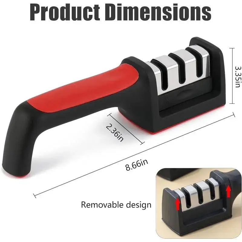 EdgeMaster Trio Sharpener 3Stage Knife Sharpener For Fast Precise Kitchen Blade Care 2