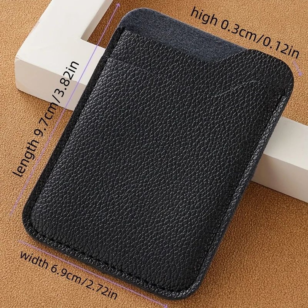 Burgundy Minimalist Unisex Compact Card Holder Wallet Slim 2Slot Faux Leather Organizer 4