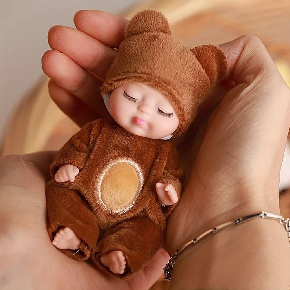 DreamPaws Mini Reborn Animal Doll Realistic Sleeping Animal Doll Plush Collectible 1