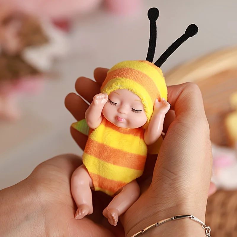 DreamPaws Mini Reborn Animal Doll Realistic Sleeping Animal Doll Plush Collectible 8