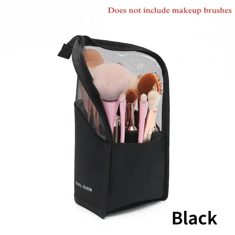 ProStand Makeup Brush Organizer Bag Large Capacity Makeup Bag With Standing Zipper Clear Panels 6