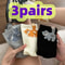 WhiskerWarm Cute Cat Socks Set Soft Animal Novelty Socks In Grey White Black 3 Pairs 6