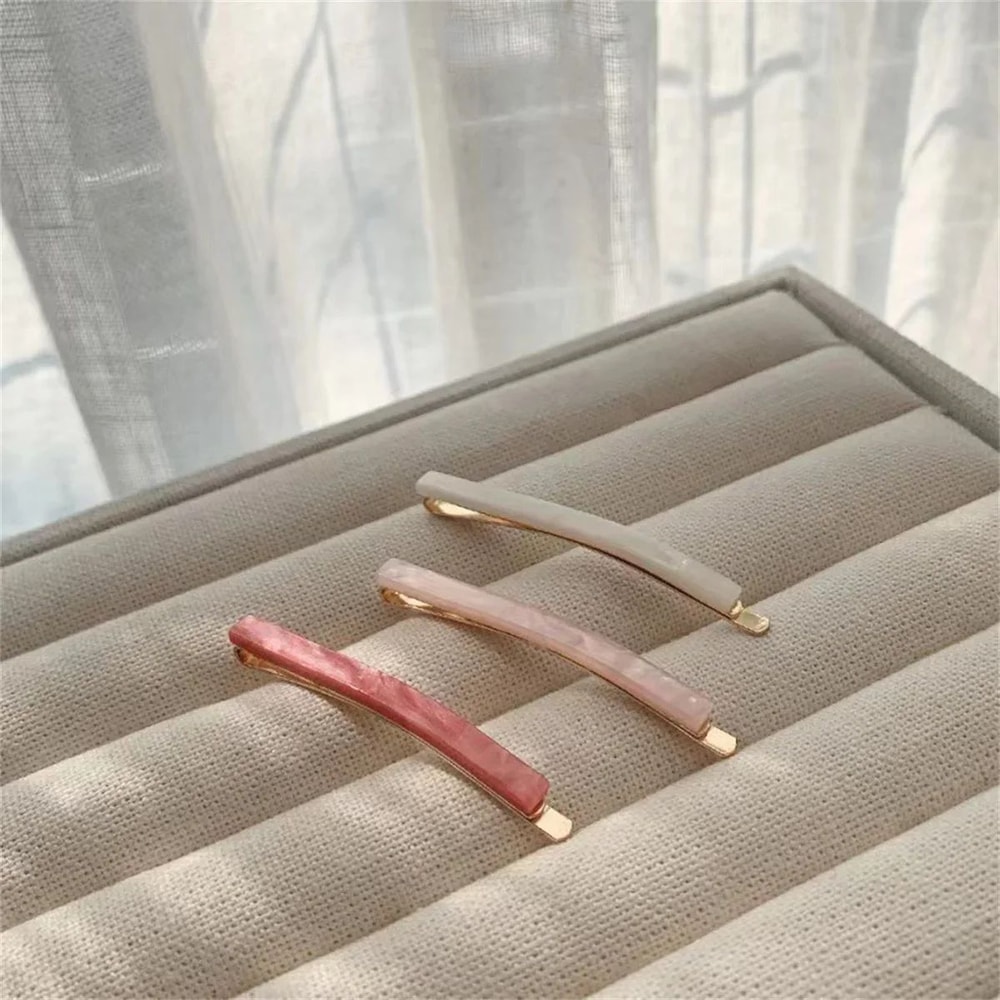 GeoChic Acetate Hair Clips Set Minimalist Geometric Barrettes For Everyday Styling 3Piece 3