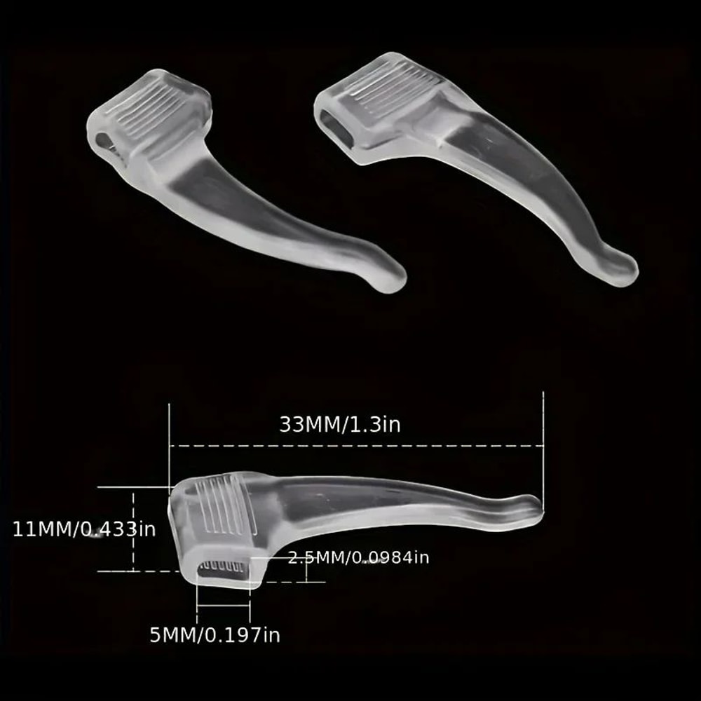 GripSecure AntiSlip Eyeglass Hooks Silicone Glasses Ear Hooks For Active AllDay Wear 3 Pairs 2