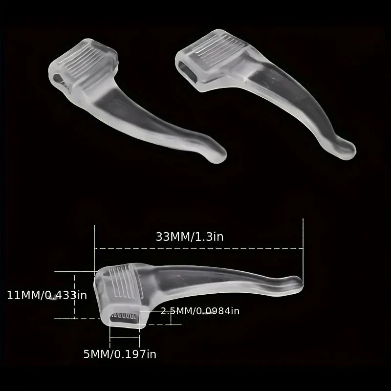 GripSecure AntiSlip Eyeglass Hooks Silicone Glasses Ear Hooks For Active AllDay Wear 3 Pairs 2