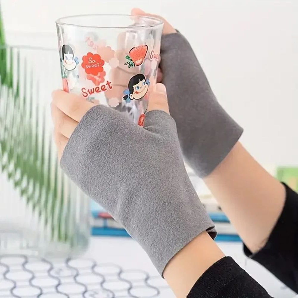 VelourTouch Touchscreen Gloves Winter Fingerless Gloves With Soft Palm For Phone Tablet Use 0