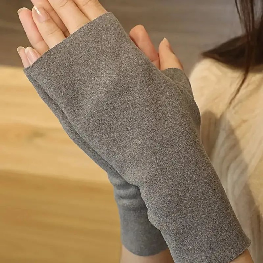 VelourTouch Touchscreen Gloves Winter Fingerless Gloves With Soft Palm For Phone Tablet Use 1