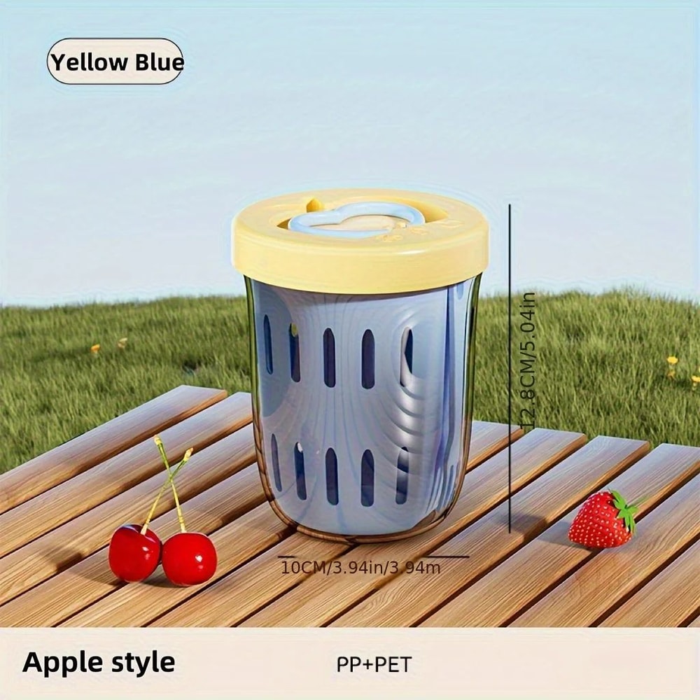 FreshDrop DoubleLayer Fruit Cup With Fork LeakProof Fruit Snack Cup For OntheGo Eating 4