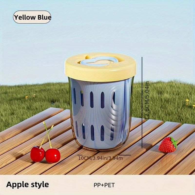 FreshDrop DoubleLayer Fruit Cup With Fork LeakProof Fruit Snack Cup For OntheGo Eating 7