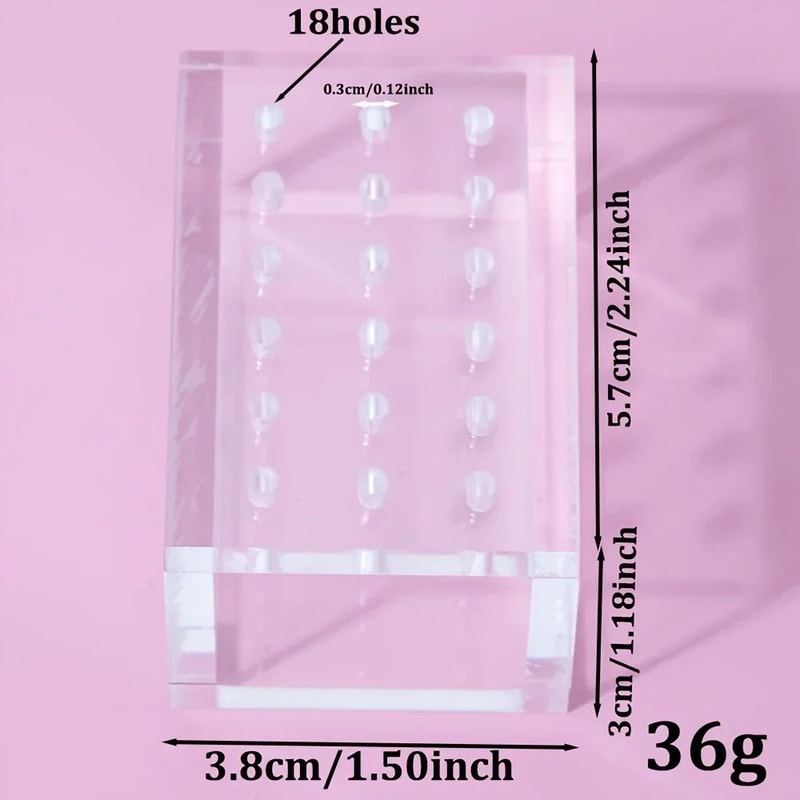 ProHold 18Slot Nail Bit Organizer Box Nail Drill Bit Holder For Salon Home Use 0