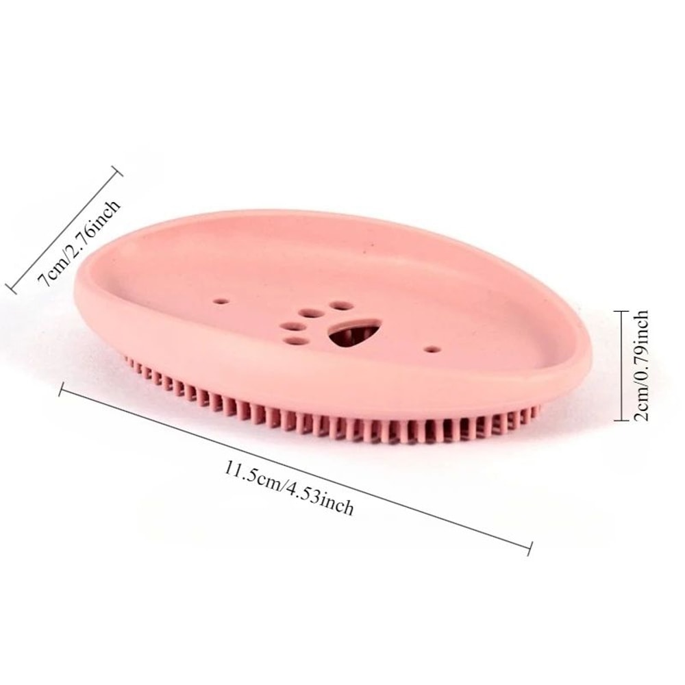 Premium SpaceSaving Silicone Soap Dish Brush Set Durable SelfDraining Holder For Kitchen Bathroo 1