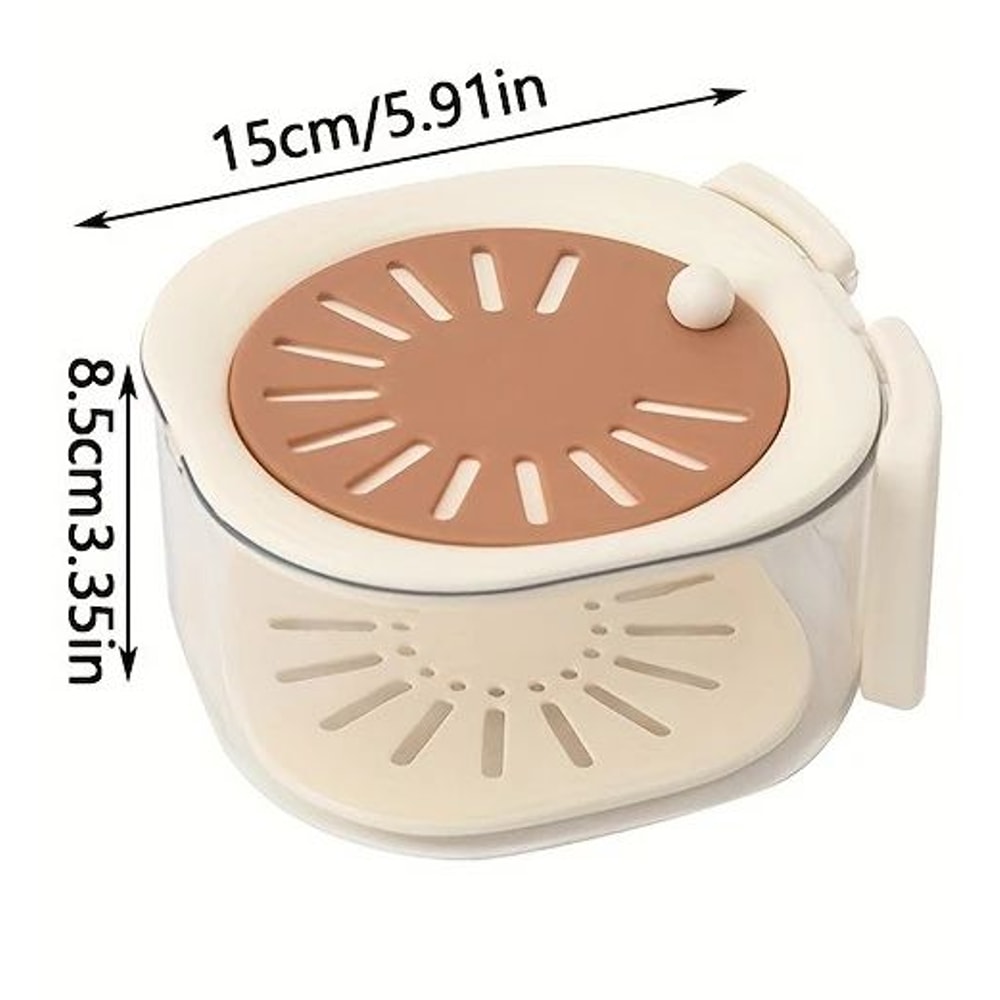 2in1 Double Layer Fruit Drainer Container With Foldable Handle Versatile Food Strainer Basket For 3