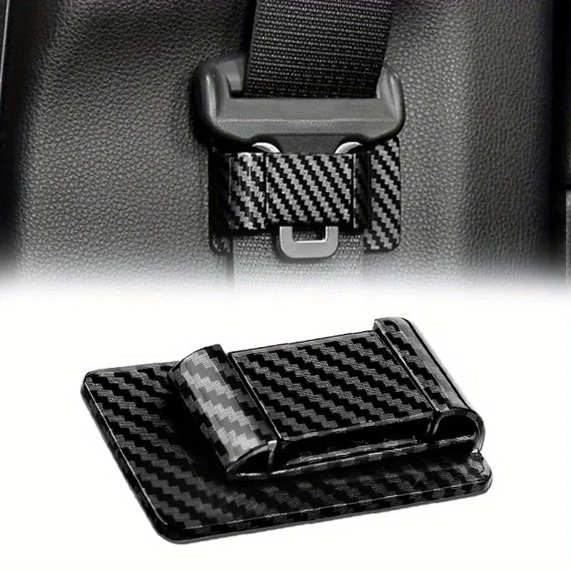 Fiber Pattern Car Seat Belt Clip ABS Seat Belt Stabilizer For Noise Reduction Interior Protection 0