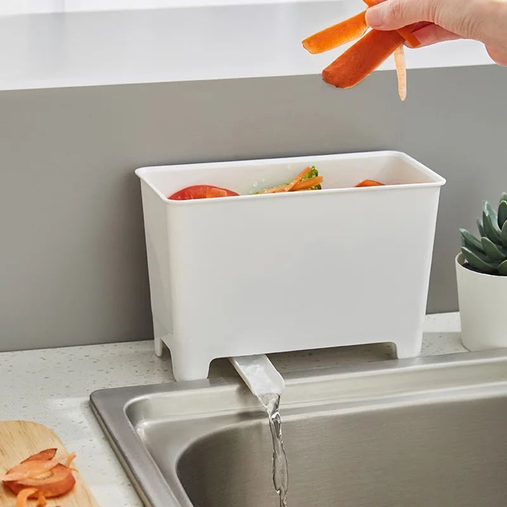 SinkMounted Kitchen Garbage Bin With Drain Filter Compact Sink Strainer Basket For Food Waste Cont 1