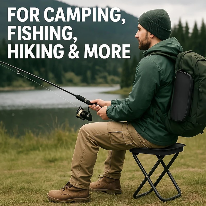 Compact Folding Camping Stool Lightweight Travel Seat For Outdoor Adventures 1