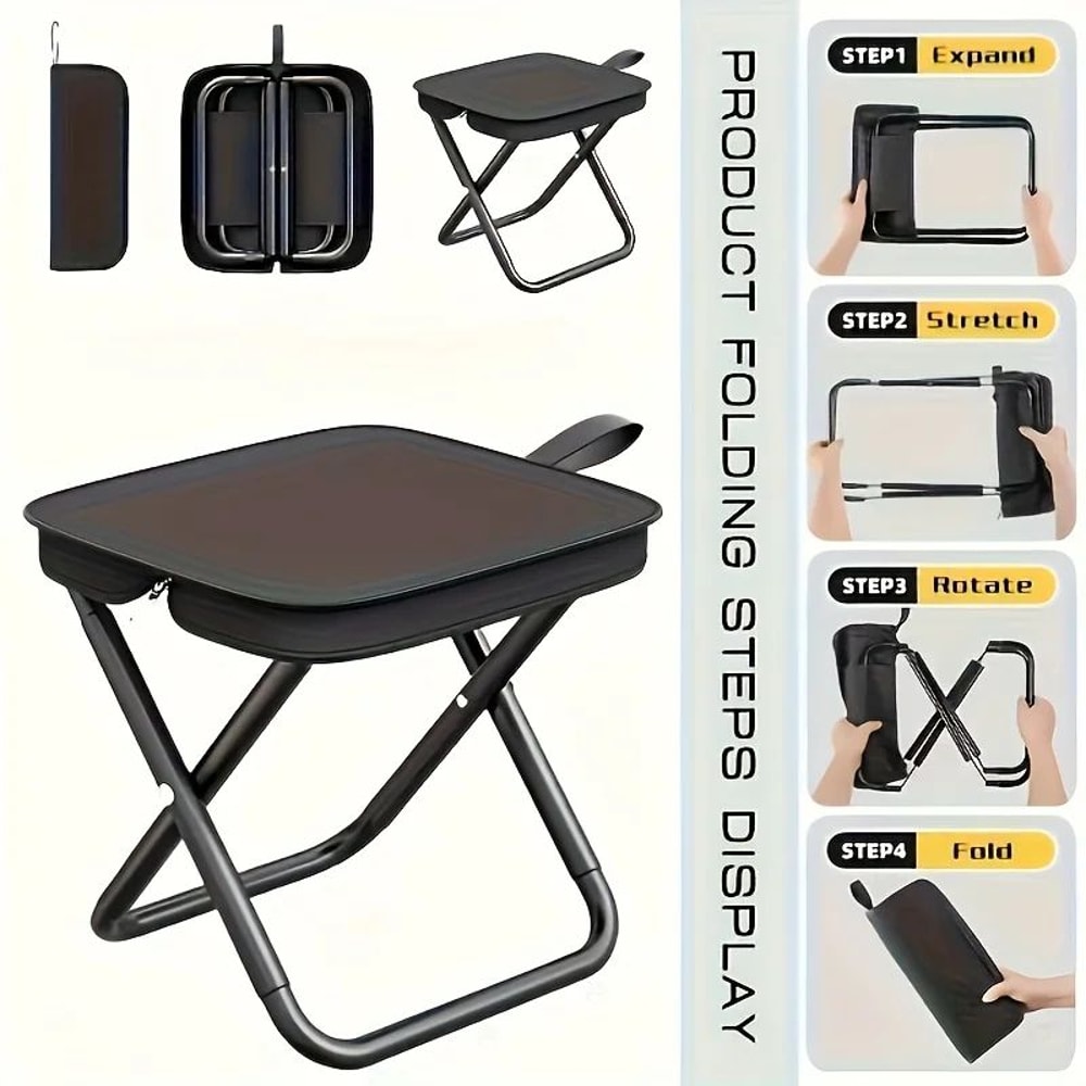 Compact Folding Camping Stool Lightweight Travel Seat For Outdoor Adventures 2
