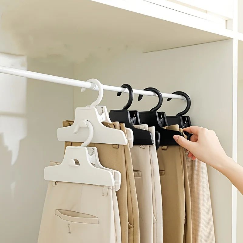 Seamless Trouser Clip Hangers CreaseResistant Pants Organizers 3pcs 1