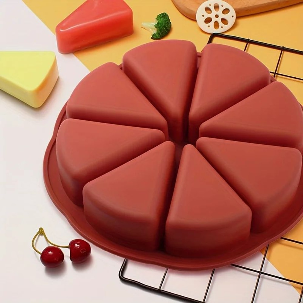 8Grid Silicone Baking Mold Nonstick Triangle Cake Pan For Brownies And Cornbread 0