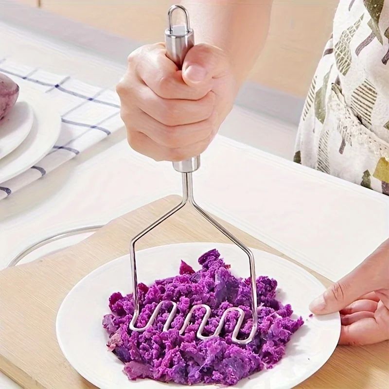 Stainless Steel Wave Potato Masher Durable Kitchen Tool For Smooth Purees 0
