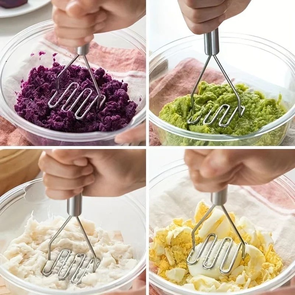 Stainless Steel Wave Potato Masher Durable Kitchen Tool For Smooth Purees 1