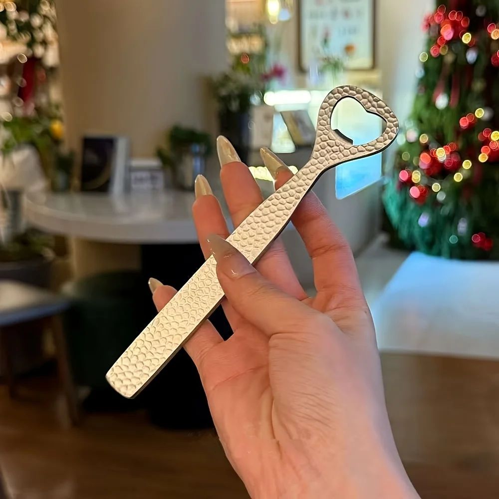 Hammered Stainless Steel Bottle Opener HeavyDuty Lever Bar Tool 1