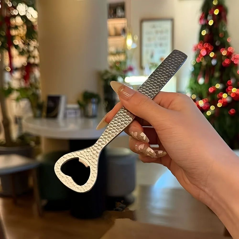 Hammered Stainless Steel Bottle Opener HeavyDuty Lever Bar Tool 2