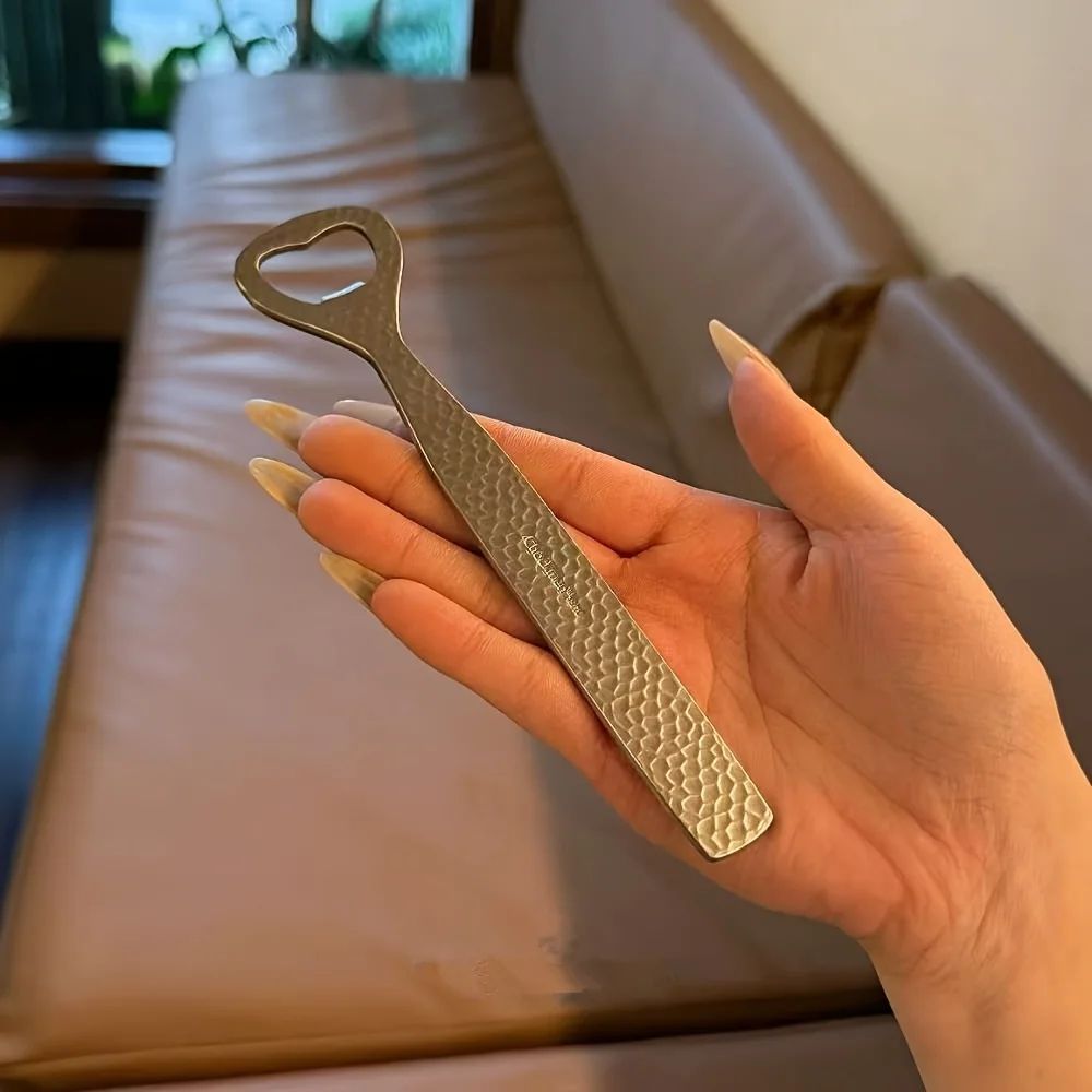 Hammered Stainless Steel Bottle Opener HeavyDuty Lever Bar Tool 3