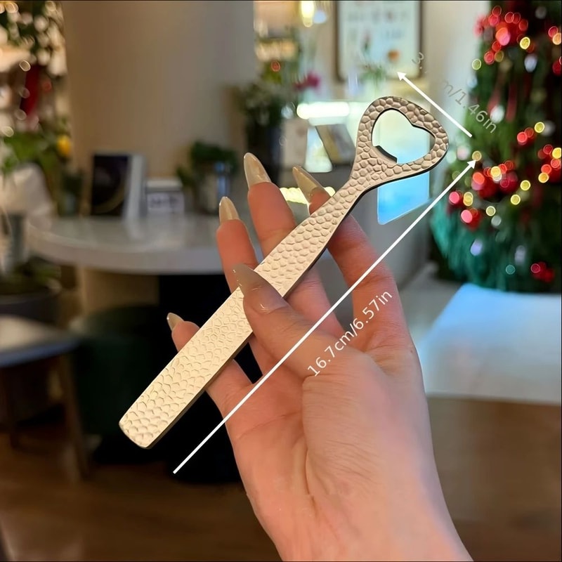 Hammered Stainless Steel Bottle Opener HeavyDuty Lever Bar Tool 4